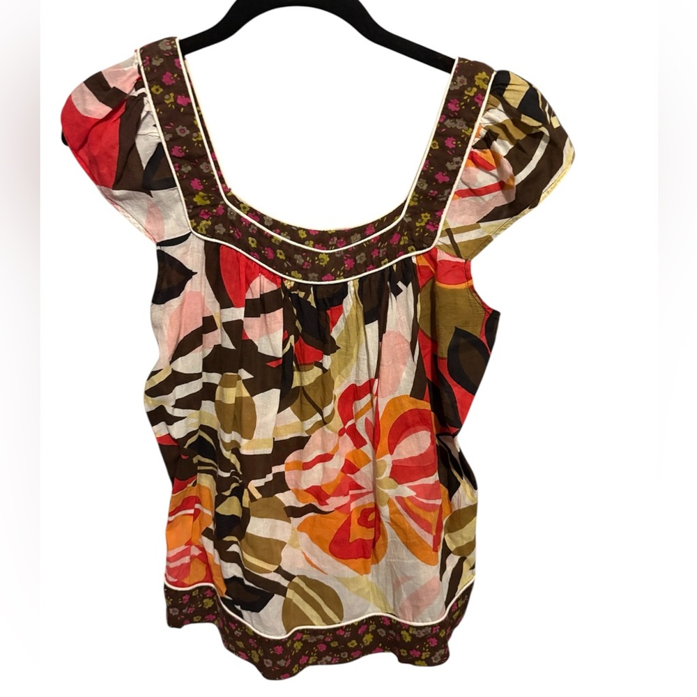 PLANET GOLD floral short sleeve Thin Blouse Shirt measurements in pictures